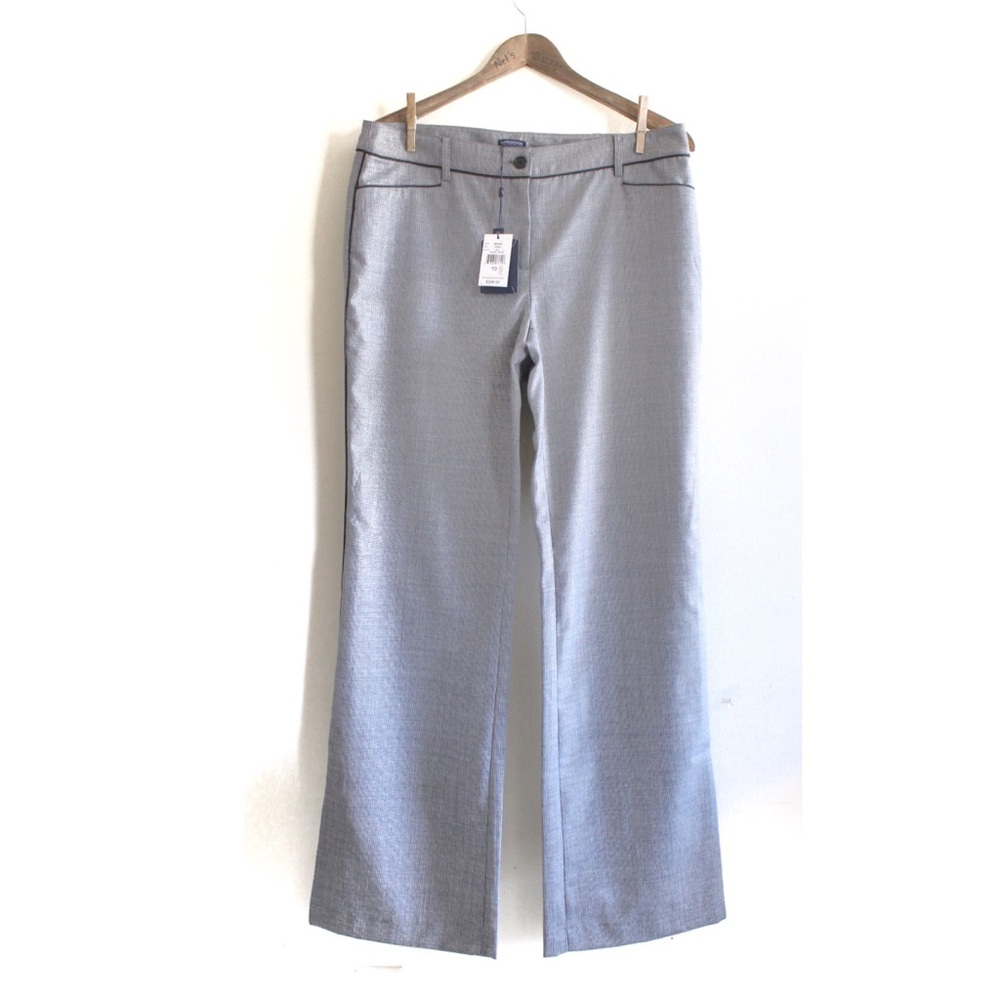 Magaschoni NWT Black White Textured Wool Blend Trousers Size 10  $298